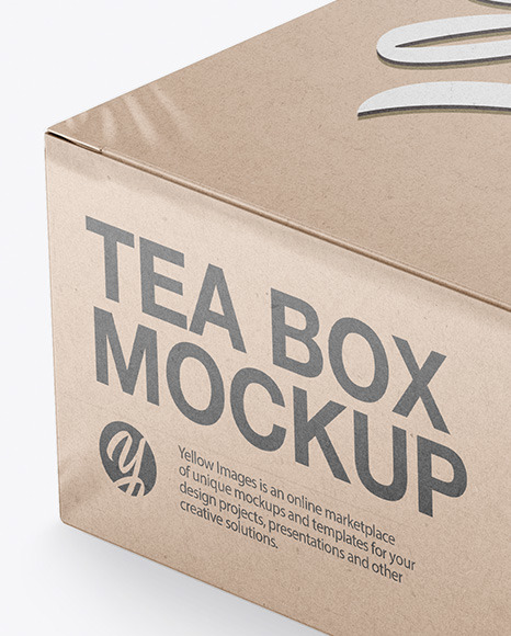 Download Tea Kraft Box Mockup In Box Mockups On Yellow Images Object Mockups PSD Mockup Templates