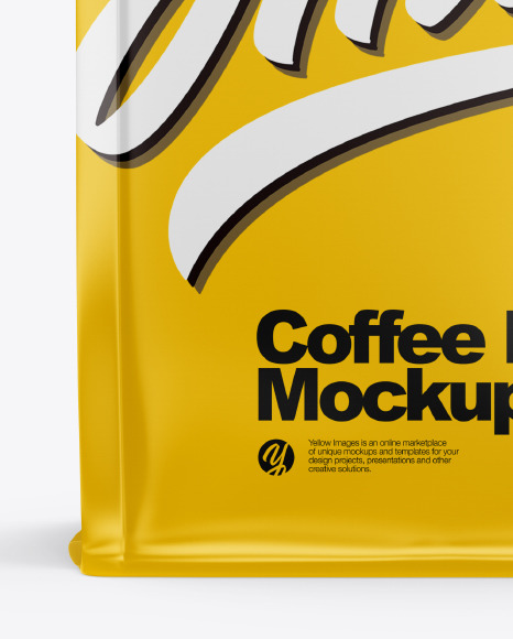 Download Matte Coffee Bag Mockup In Bag Sack Mockups On Yellow Images Object Mockups PSD Mockup Templates