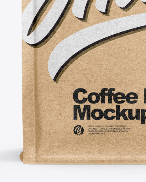 Download Kraft Paper Coffee Bag Mockup In Bag Sack Mockups On Yellow Images Object Mockups