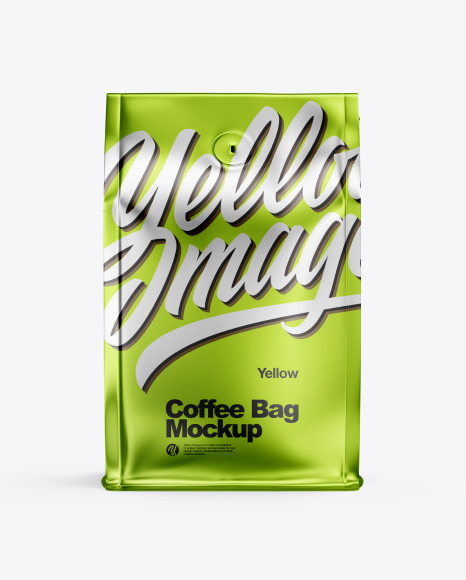 Download Metallic Paper Coffee Bag Mockup In Bag Sack Mockups On Yellow Images Object Mockups