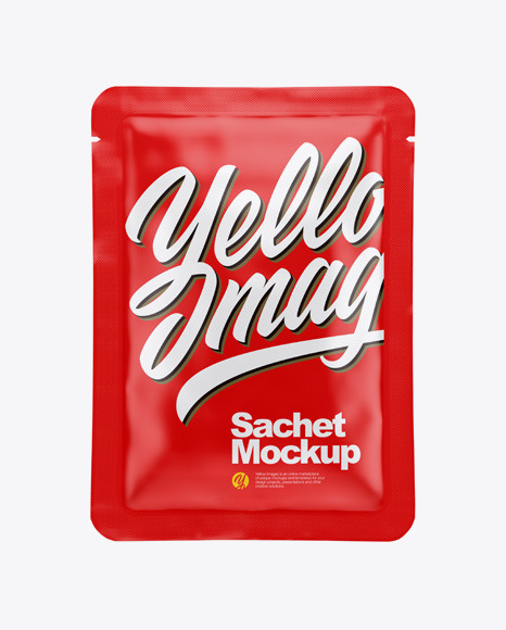 Download Glossy Sachet Mockup in Sachet Mockups on Yellow Images Object Mockups