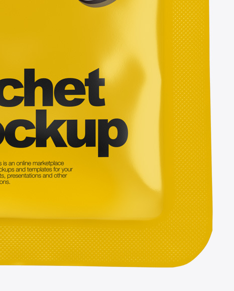 Download Glossy Sachet Mockup in Sachet Mockups on Yellow Images Object Mockups