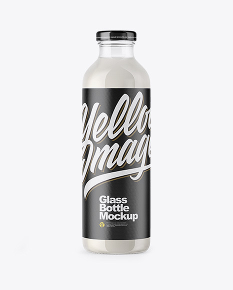 Free Glass Milk Bottle Mockup (PSD)