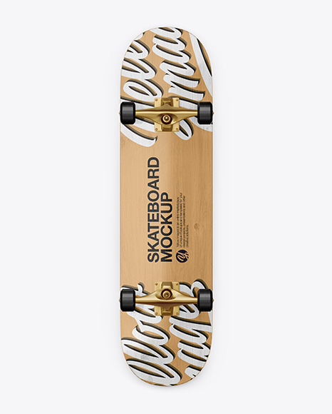 Download Wooden Skateboard Mockup Back View In Vehicle Mockups On Yellow Images Object Mockups PSD Mockup Templates