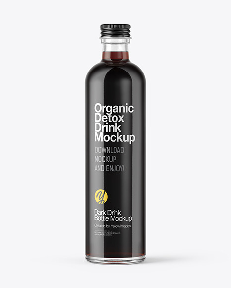 Download Bottle With Dark Drink Mockup In Bottle Mockups On Yellow Images Object Mockups Yellowimages Mockups