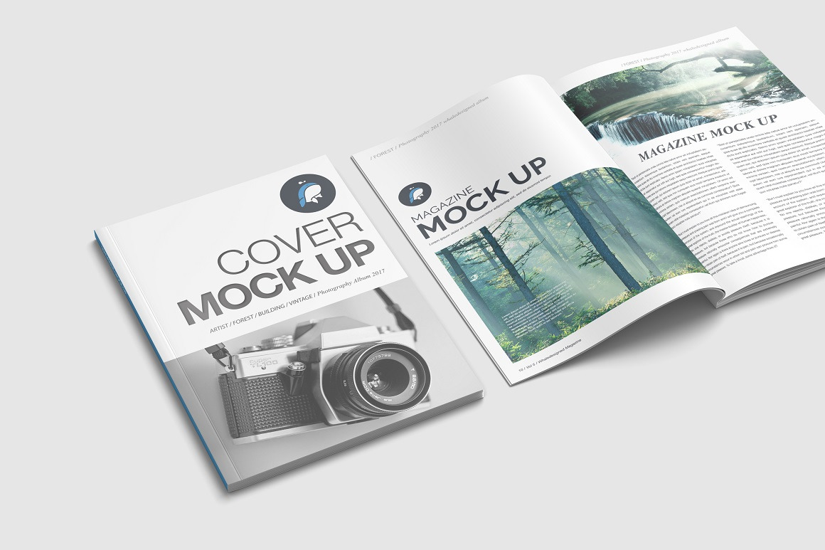 A4 Magazine Mockups In Stationery Mockups On Yellow Images Creative Store