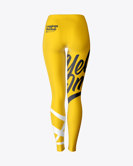 Download Long Leggings Mockup Back View In Apparel Mockups On Yellow Images Object Mockups PSD Mockup Templates