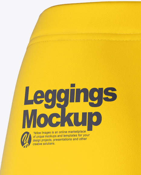 Download Long Leggings Mockup Back View In Apparel Mockups On Yellow Images Object Mockups PSD Mockup Templates