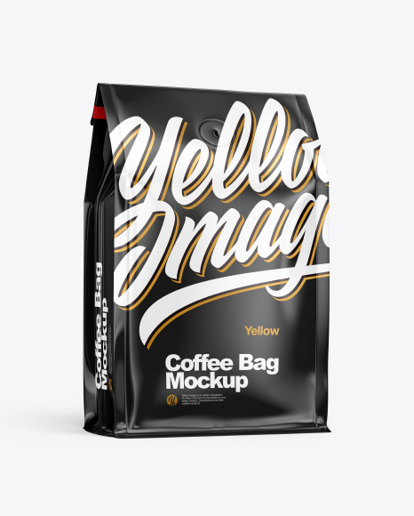 Download Glossy Coffee Bag Mockup In Bag Sack Mockups On Yellow Images Object Mockups