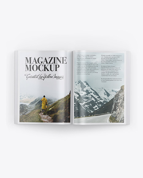 Glossy Magazine Mockup In Stationery Mockups On Yellow Images Object Mockups