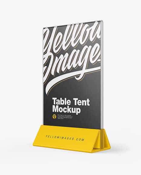 Glass Table Tent Mockup In Stationery Mockups On Yellow Images Object Mockups