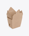 Opened Kraft Noodles Box Mockup - Half-Side View