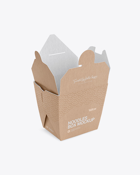 Download Opened Kraft Paper Box Psd Mockup Half Side View Yellowimages