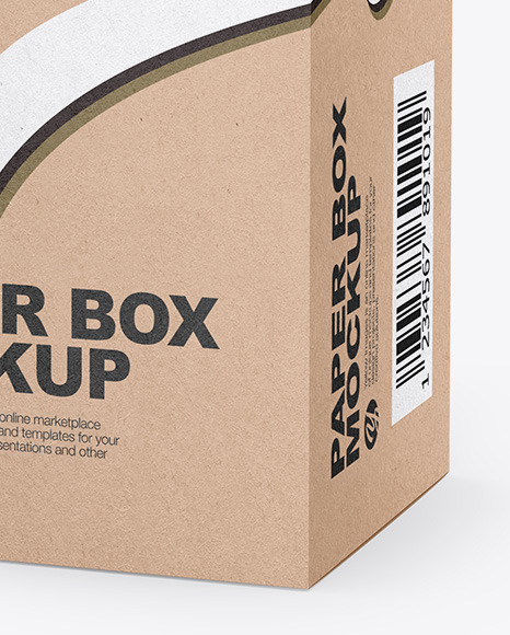 Download Kraft Box Mockup Half Side View In Box Mockups On Yellow Images Object Mockups PSD Mockup Templates