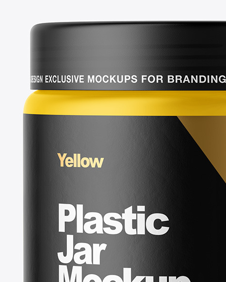 Matte Plastic Jar Mockup in Jar Mockups on Yellow Images Object Mockups