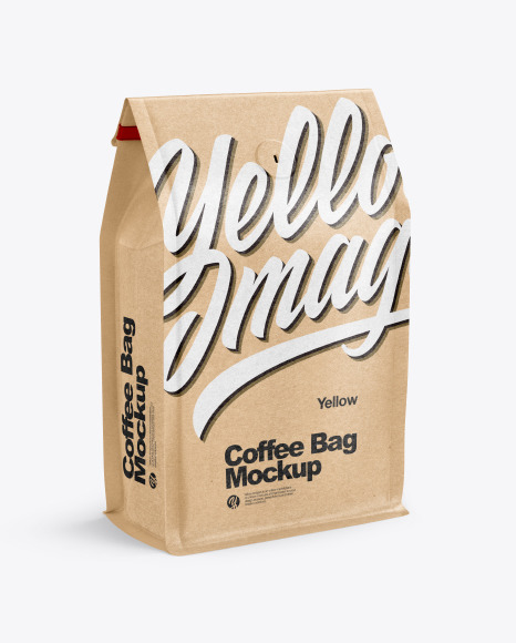 Download Kraft Paper Coffee Bag Mockup In Bag Sack Mockups On Yellow Images Object Mockups