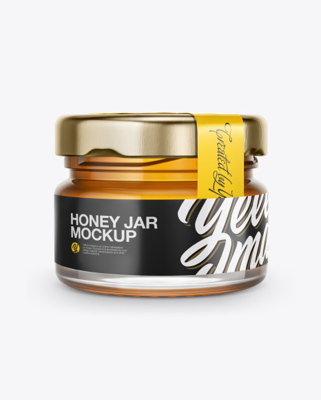 Glass Jar with Honey Mockup PSD #6