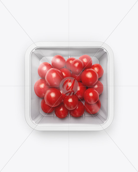 Download Clear Plastic Tray With Mini Grape Tomatoes Mockup In Tray Platter Mockups On Yellow Images Object Mockups