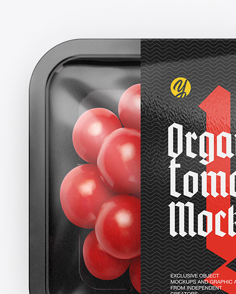 Download Plastic Tray With Cherry Tomatoes Mockup In Tray Platter Mockups On Yellow Images Object Mockups