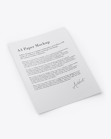 A4 Textured Paper Mockup PSD #2