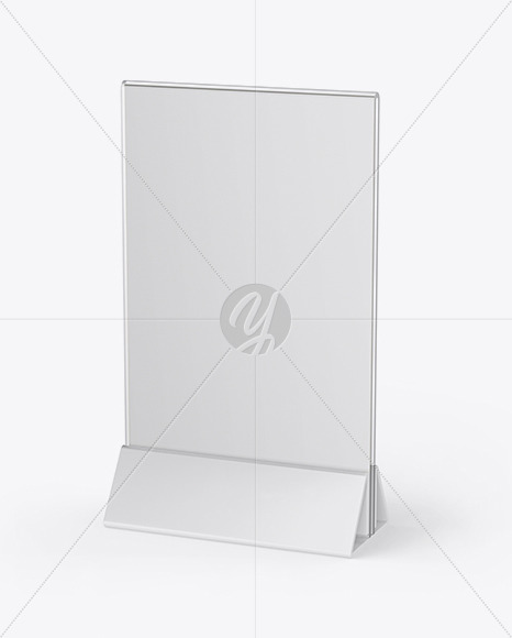 Download Glass Table Tent Mockup In Indoor Advertising Mockups On Yellow Images Object Mockups PSD Mockup Templates