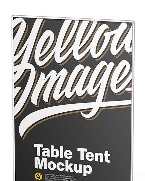 Glass Table Tent Mockup PSD #1