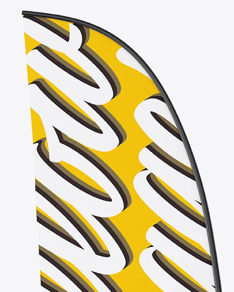 Matte Convex Flag Mockup PSD #1