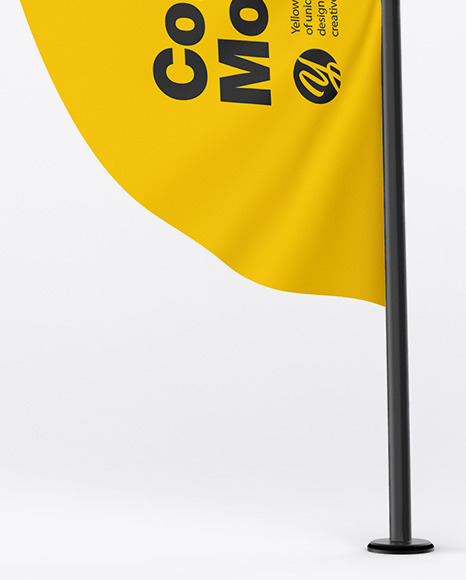 Matte Convex Flag Mockup PSD #7