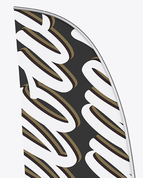 Matte Convex Flag Mockup PSD #5