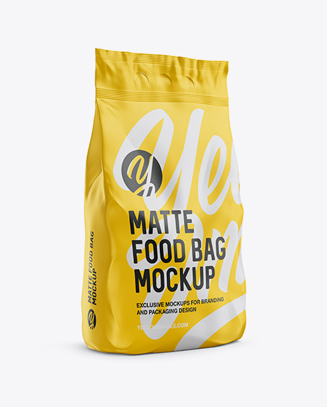 Download Matte Food Bag Psd Mockup Halfside View Yellowimages