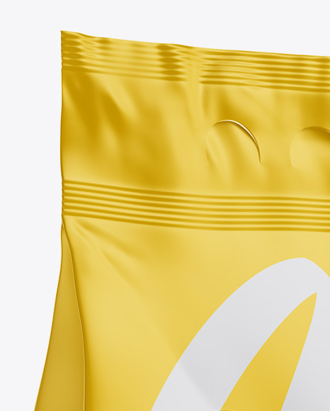 Download Matte Food Bag Mockup Halfside View In Bag Sack Mockups On Yellow Images Object Mockups PSD Mockup Templates