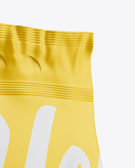 Download Matte Food Bag Mockup Halfside View In Bag Sack Mockups On Yellow Images Object Mockups Yellowimages Mockups