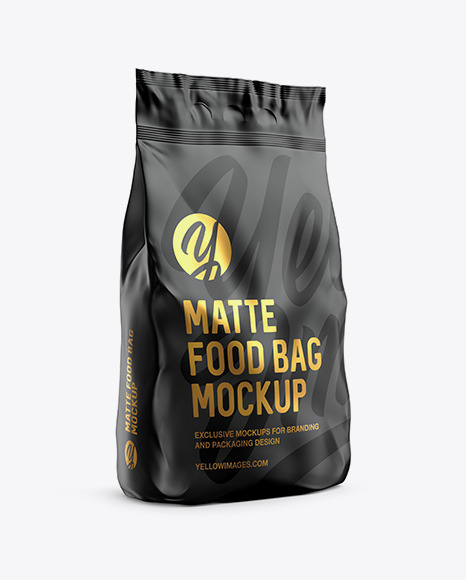 Download Matte Food Bag Mockup Halfside View In Bag Sack Mockups On Yellow Images Object Mockups PSD Mockup Templates