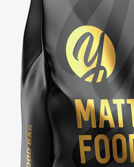 Download Matte Food Bag Mockup Halfside View In Bag Sack Mockups On Yellow Images Object Mockups Yellowimages Mockups