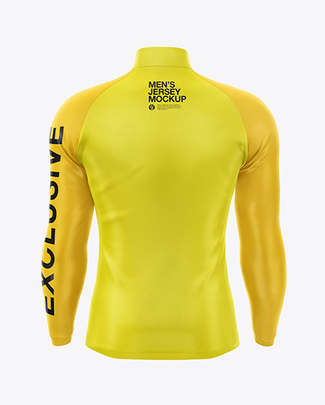 Download Men S Jersey With Long Sleeve Mockup Back View In Apparel Mockups On Yellow Images Object Mockups