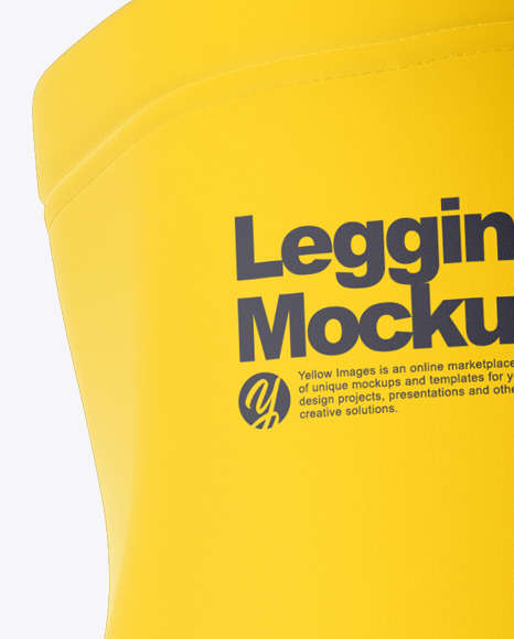 Long Leggings Mockup Left Side View In Apparel Mockups On Yellow Images Object Mockups