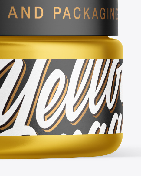 Metallized Cosmetic Jar Mockup PSD #1