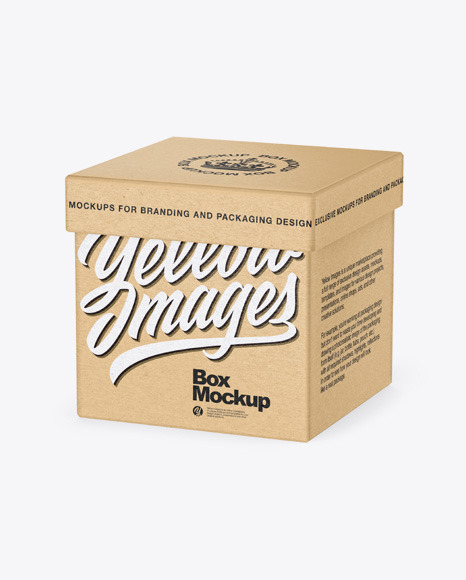 Download Kraft Box Mockup In Box Mockups On Yellow Images Object Mockups