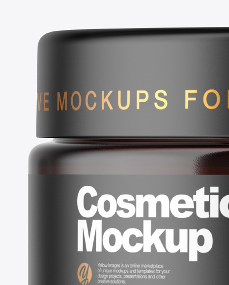 Download Dark Amber Cosmetic Jar Mockup In Jar Mockups On Yellow Images Object Mockups PSD Mockup Templates