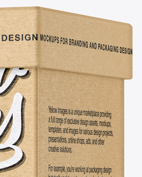 Download Kraft Box Mockup In Box Mockups On Yellow Images Object Mockups