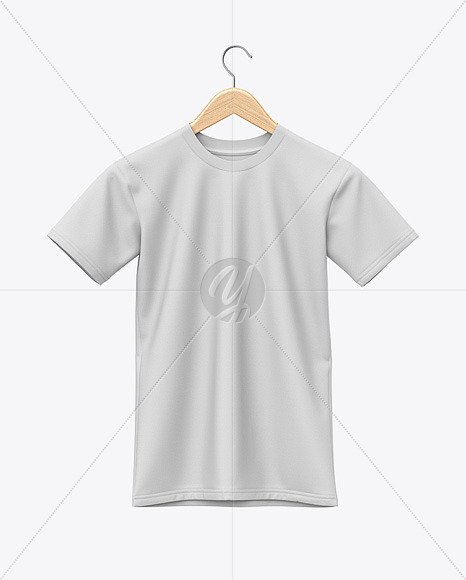 Download Hanging T Shirt Mockup Front View In Apparel Mockups On Yellow Images Object Mockups