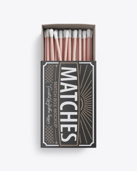 Download Wide Opened Carton Match Box Mockup Top View In Packaging Mockups On Yellow Images Object Mockups Yellowimages Mockups