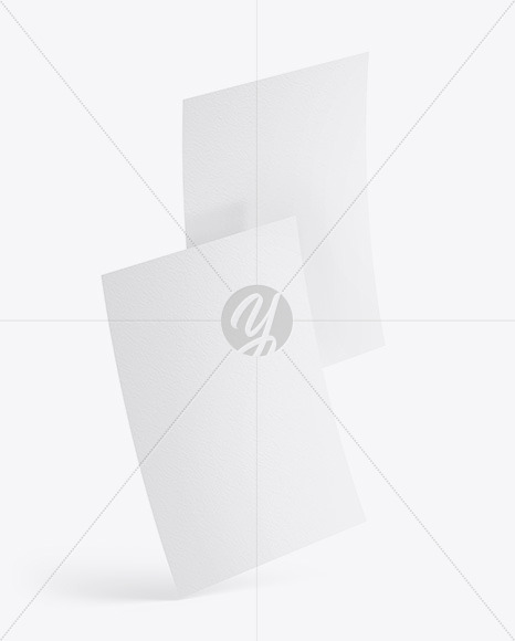 Two Textured A4 Papers Mockup PSD #3