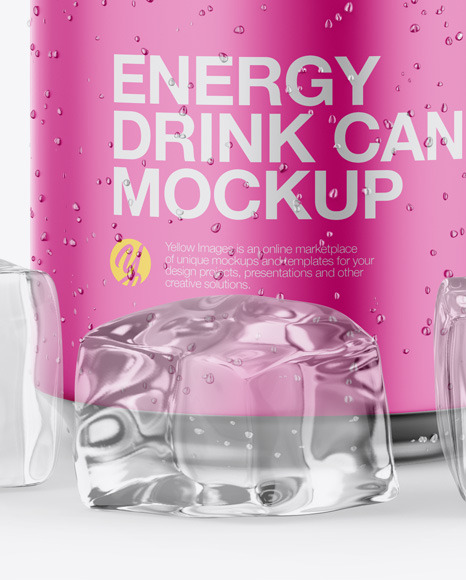 Metallic Can W/ Matte Finish Mockup