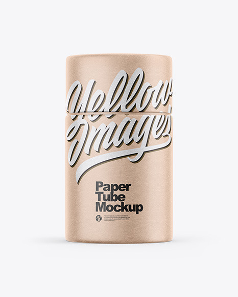 Download Kraft Paper Tube Mockup In Tube Mockups On Yellow Images Object Mockups PSD Mockup Templates