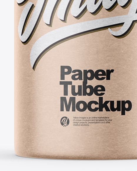 Download Kraft Paper Tube Mockup In Tube Mockups On Yellow Images Object Mockups PSD Mockup Templates