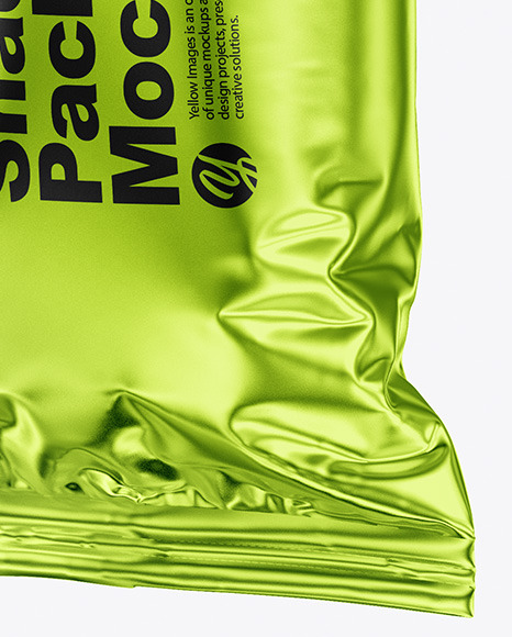 Metallic Snack Package Mockup PSD #1