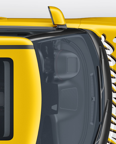 Compact Car Mockup   Top View PSD #1