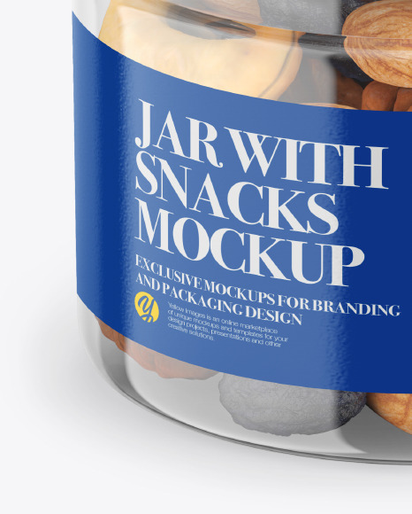 Download Jar With Snacks Mockup In Jar Mockups On Yellow Images Object Mockups PSD Mockup Templates