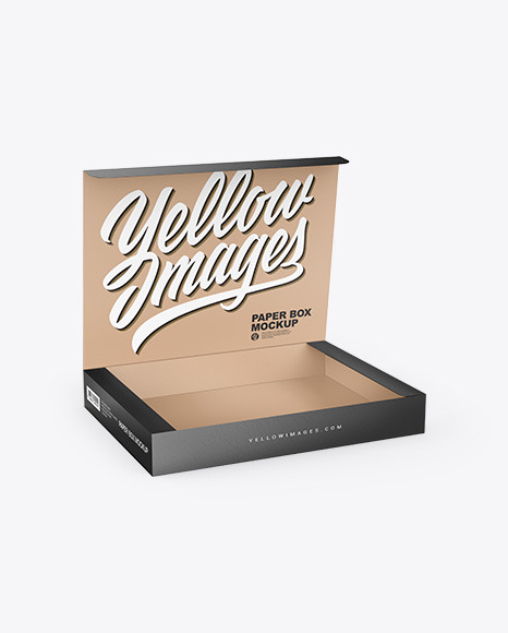 Opened Paper Box Mockup PSD #2